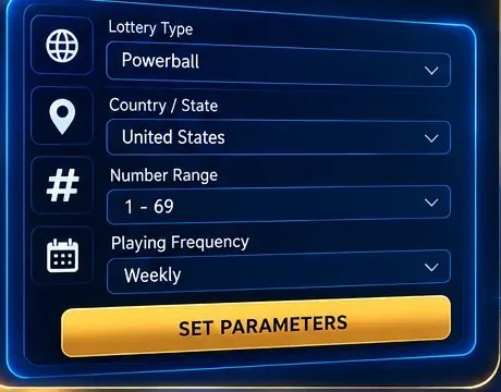 Apollo AI settings with lottery type, state, number range and frequency
